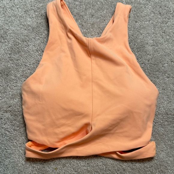 Athleta Conscious Crop Cutout Tank Top Multiple Sizes Bright Peach Color - Picture 3 of 9